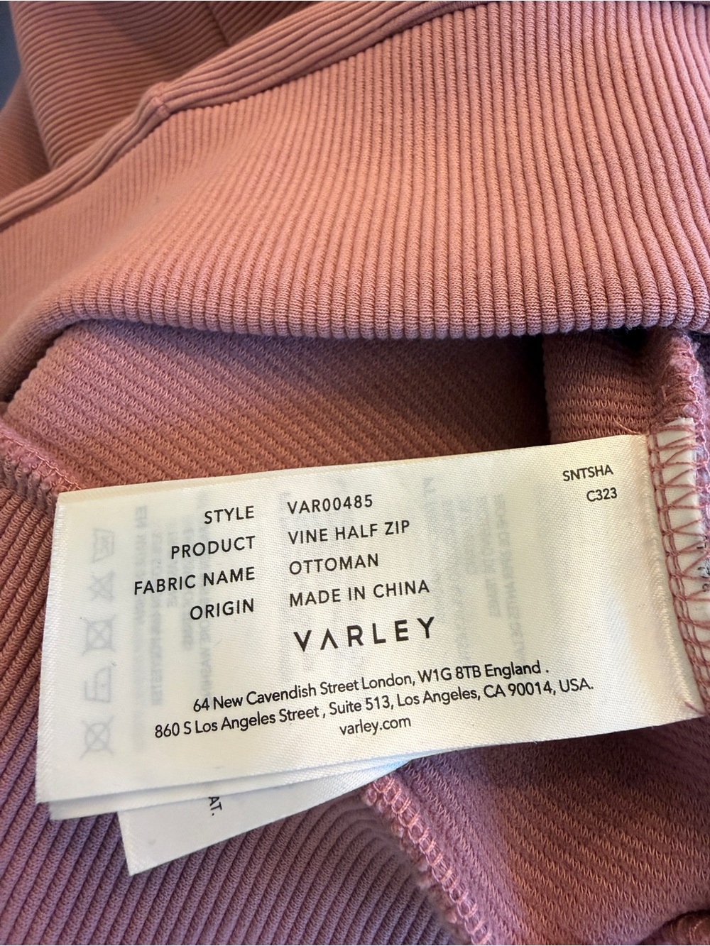 Varley Vine Half Zip Ottoman Pullover Nostalgia Rose Mauve Pink Small - Picture 7 of 8